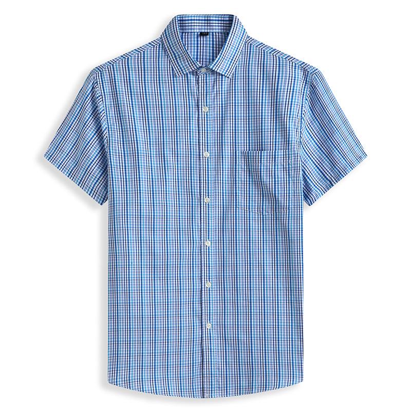 Plus Size Summer Plaid Shirt - Multicolor Short-Sleeve, Trendy Fit