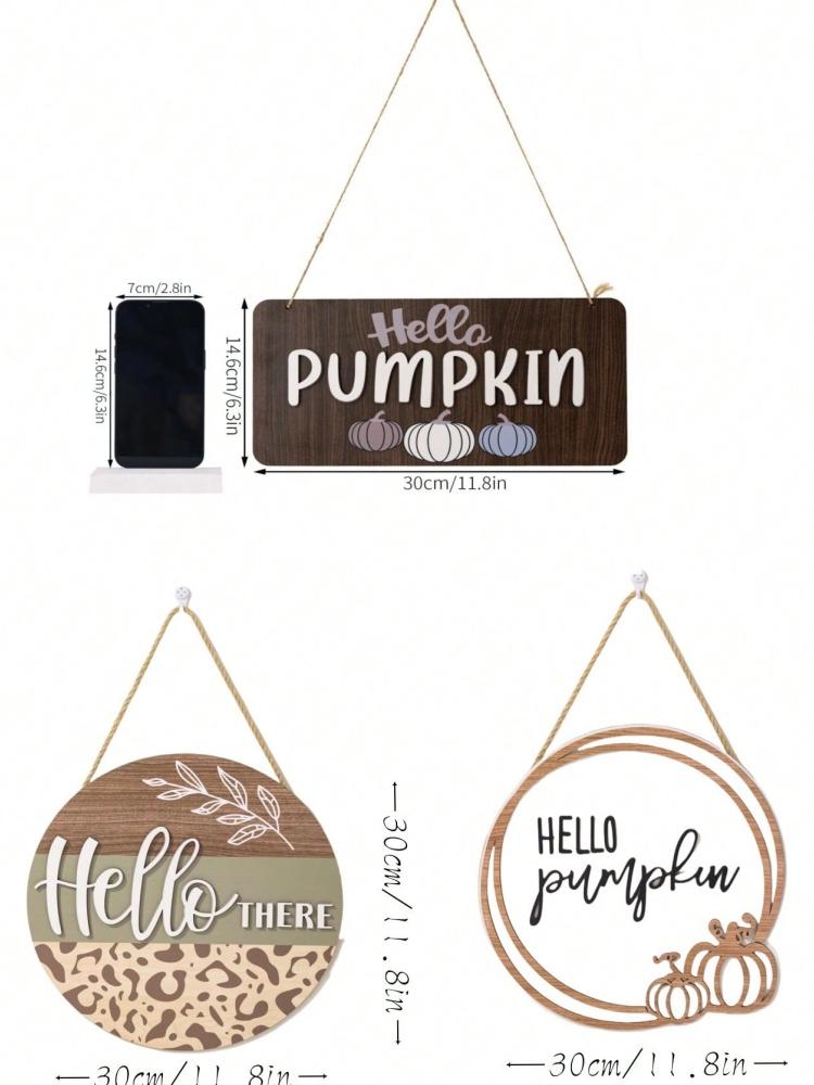 1pc Hello Pumpkin Logo Laser Carving Hello Autumn Door Logo | Autumn Porch Decoration | Autumn Tray Filler | Pumpkin Logo | Laye