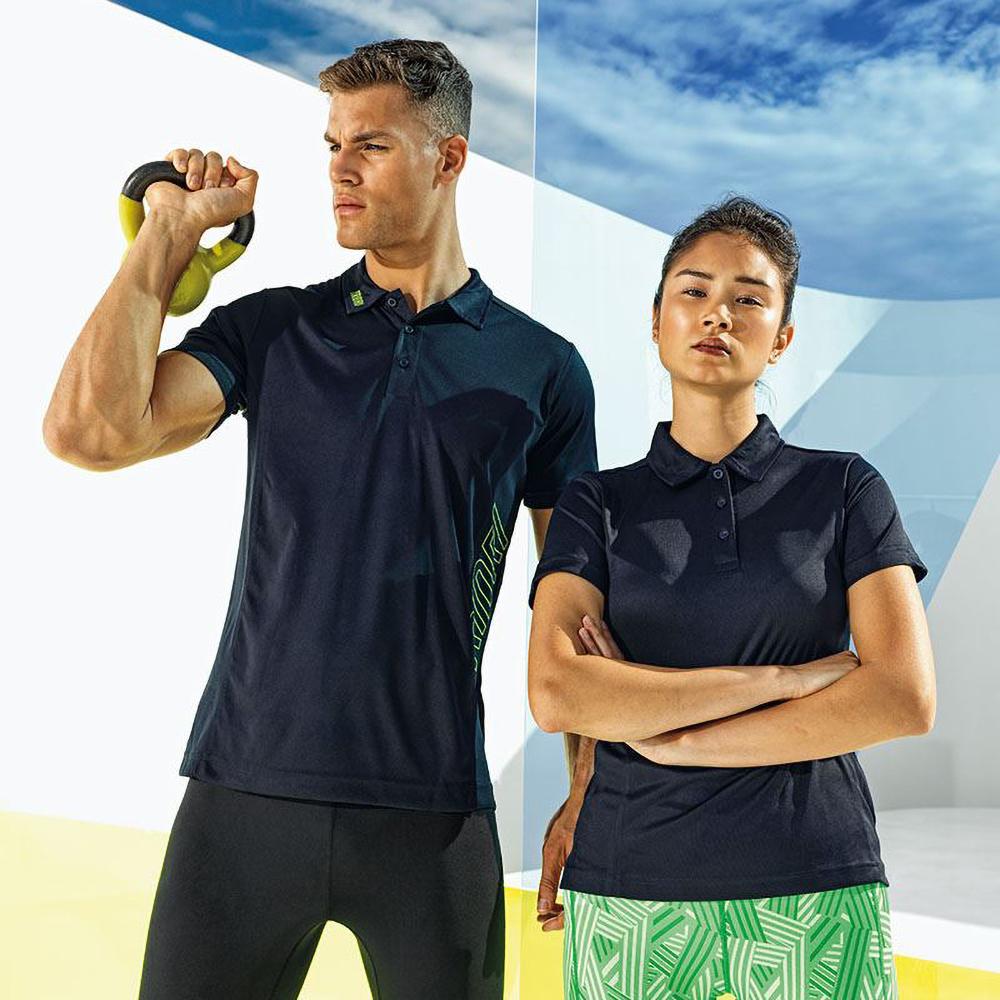 Tri Dri Mens Paneled Short Sleeve Polo Shirt