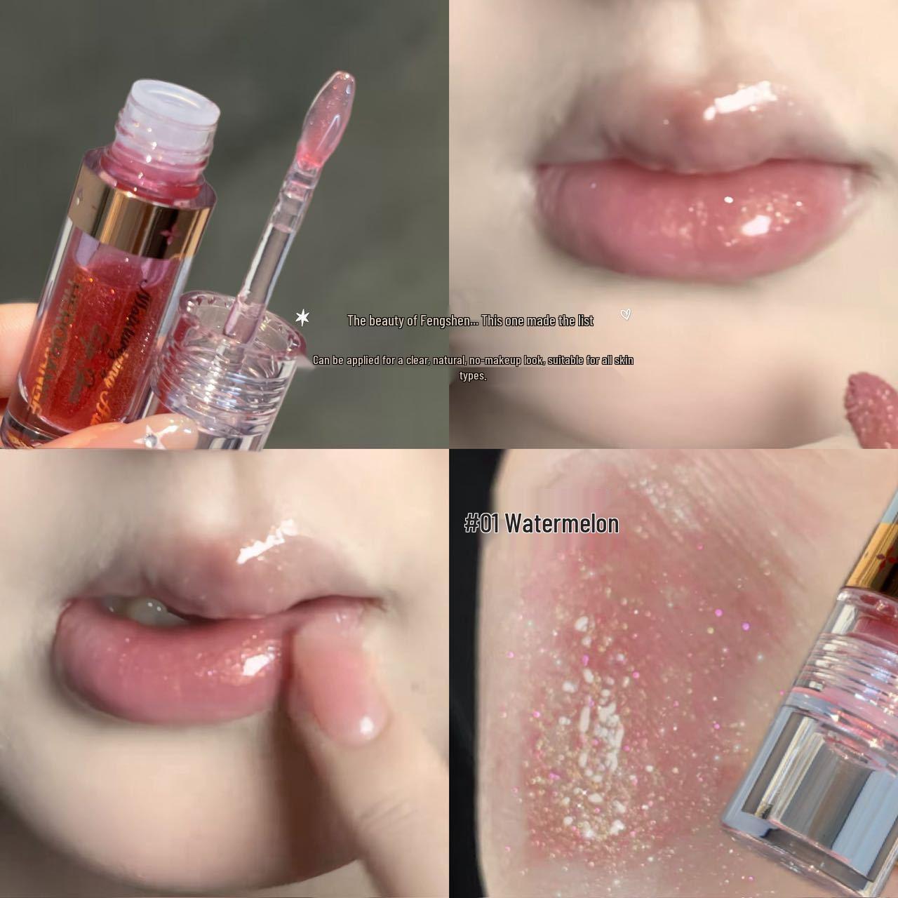 HERORANGE Clear Lip Gloss: Moisturizing, Non-Sticky, Layerable, Brightening with Micro-Diamond Shimmer. 2.2g