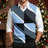 Men's Casual V-Neck Printed Wool Sleeveless Knit Vest for Commute and Daily Wear