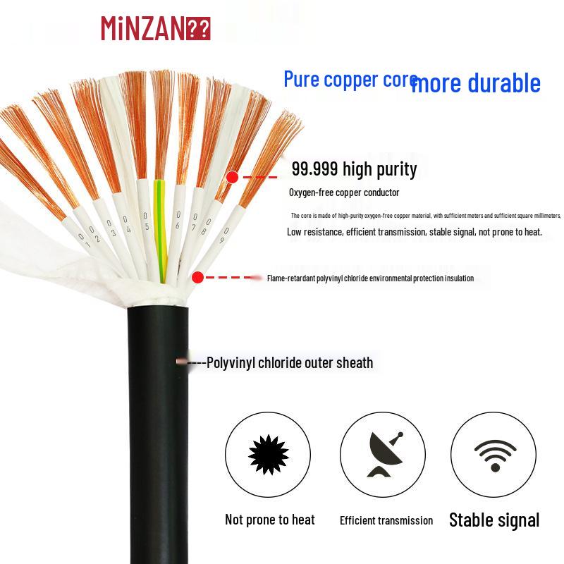 KVVR/RVV Multi-core Control Cable, 10/12/16 Core, 0.3/0.75/1.5 sq mm Sheathed Signal Cable