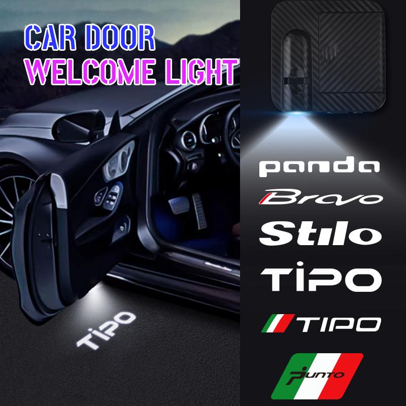 AAVY1 1/2PCS Compatible Compatible for Fiat Abarth Panda Punto Bravo Tipo Stilo Logo LED Courtesy Lamp Car Door Welcome Light Ghost Shadow Light