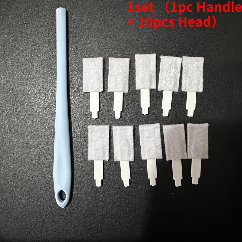 1pc Handle + 10pcs Head Disposable Toilet Brush Set - No Dead Corner Cleaning,Long-Reach Handle,for Tight Spaces & Gaps.
