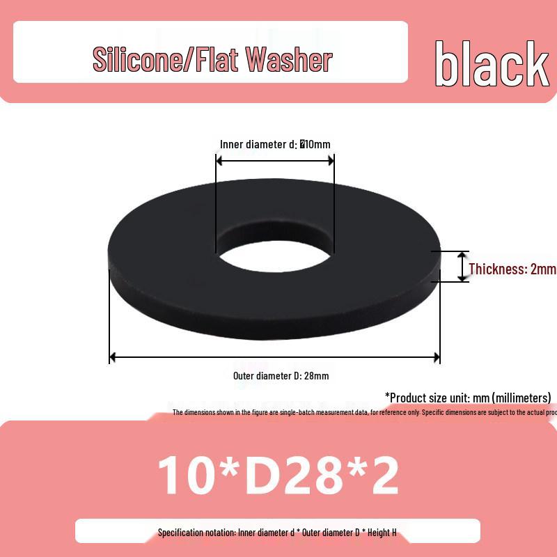 Shock-Absorbing Silicone Washer Pad Gasket – Soft Rubber Flat Sealing for M4, M5, M6, M8, M10.