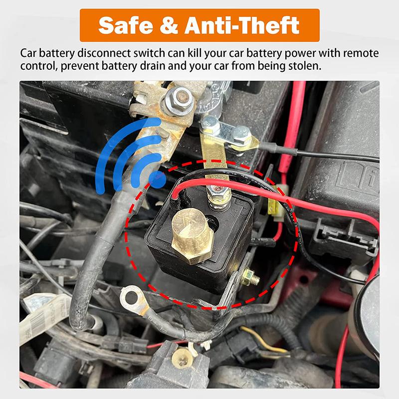 Remote Battery Disconnect Switch 12V 200A Battery Cut Off Switch Relay Anti-Theft Remote Control Kill Switch for Car Boat RV Van
