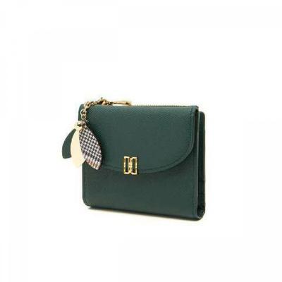 Green Leather Check Flower Wallet Dcwa2f307e2