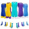 Mens Basketball Jersey Set Adult Kids Training Sports Outdoor Quick-Dry Team Uniform Plus Size