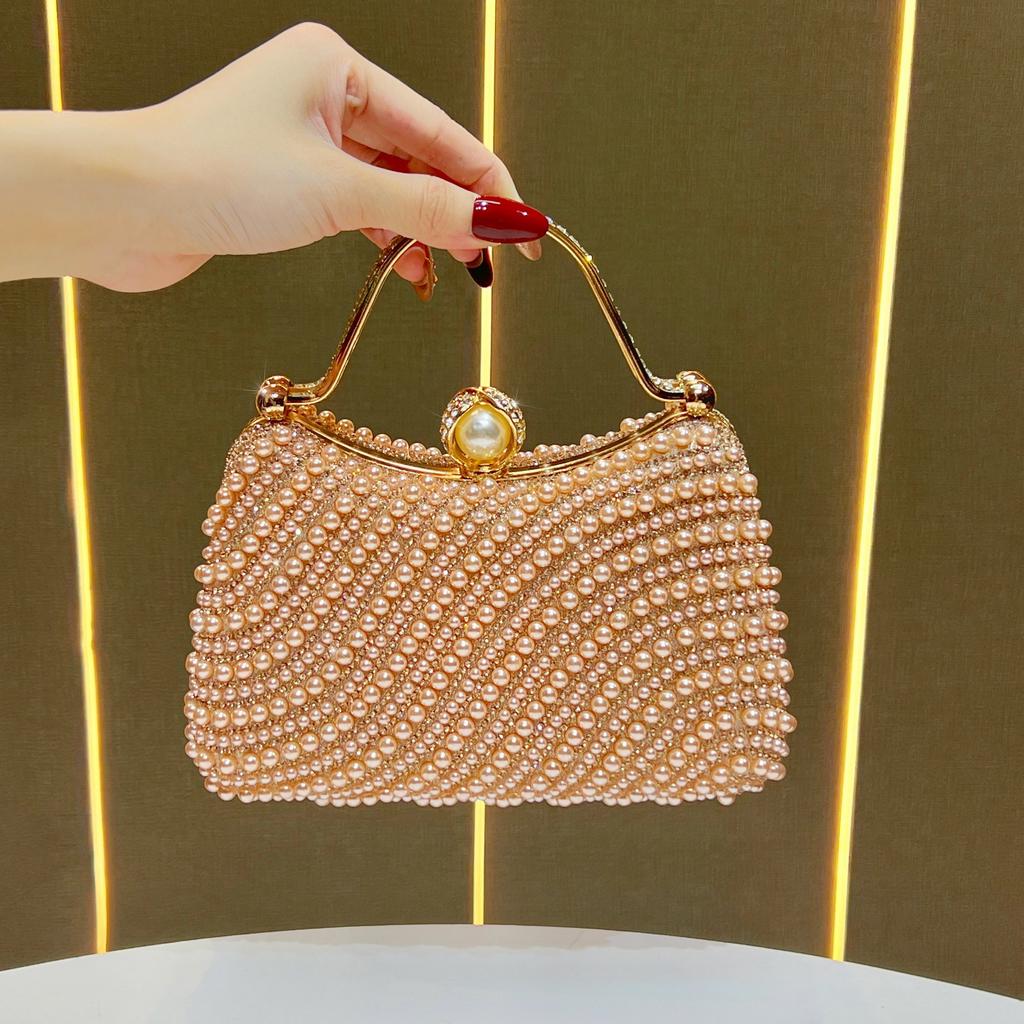 Handheld Dinner Bag, High-end Fashionable Crossbody Bag, Elegant Diamond-encrusted Chain Bag, Handbag