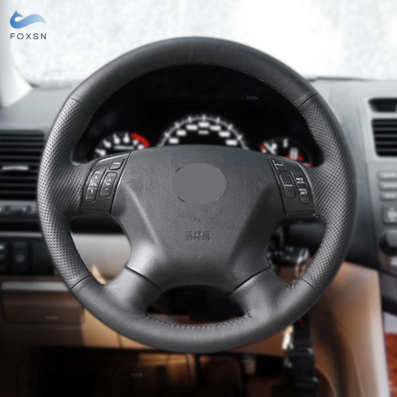 

Для Honda Accord 7th 2003 2004-2006 2007 Odyssey 2005-2008 2009 2010 ручная оплетка автомобильного рулевого колеса с кожаной отделкой