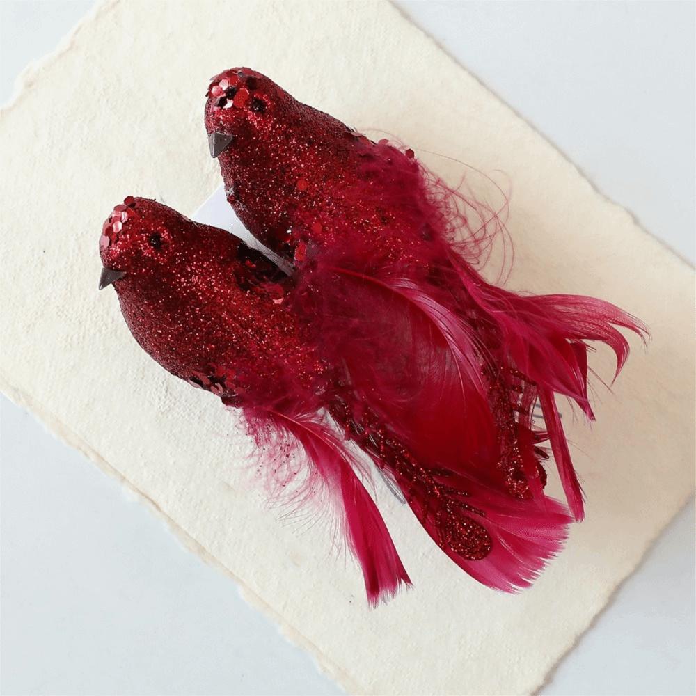 Realistic Christmas Tree Pendants White Doves Artificial Foam Birds  Party Decoration
