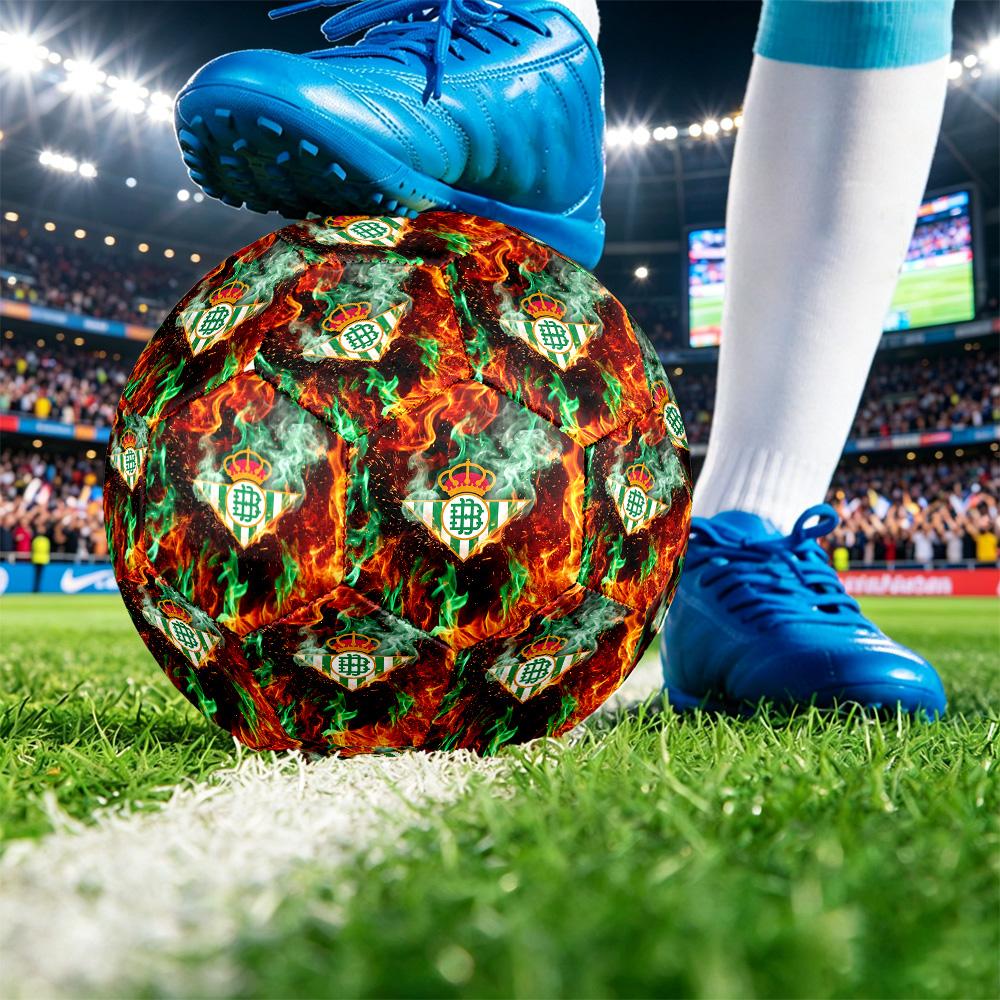 Real Betis FootballPrinted Size 5 Soccer Bll, Anti Slip Adult Match Football Souvenir for Football Fans