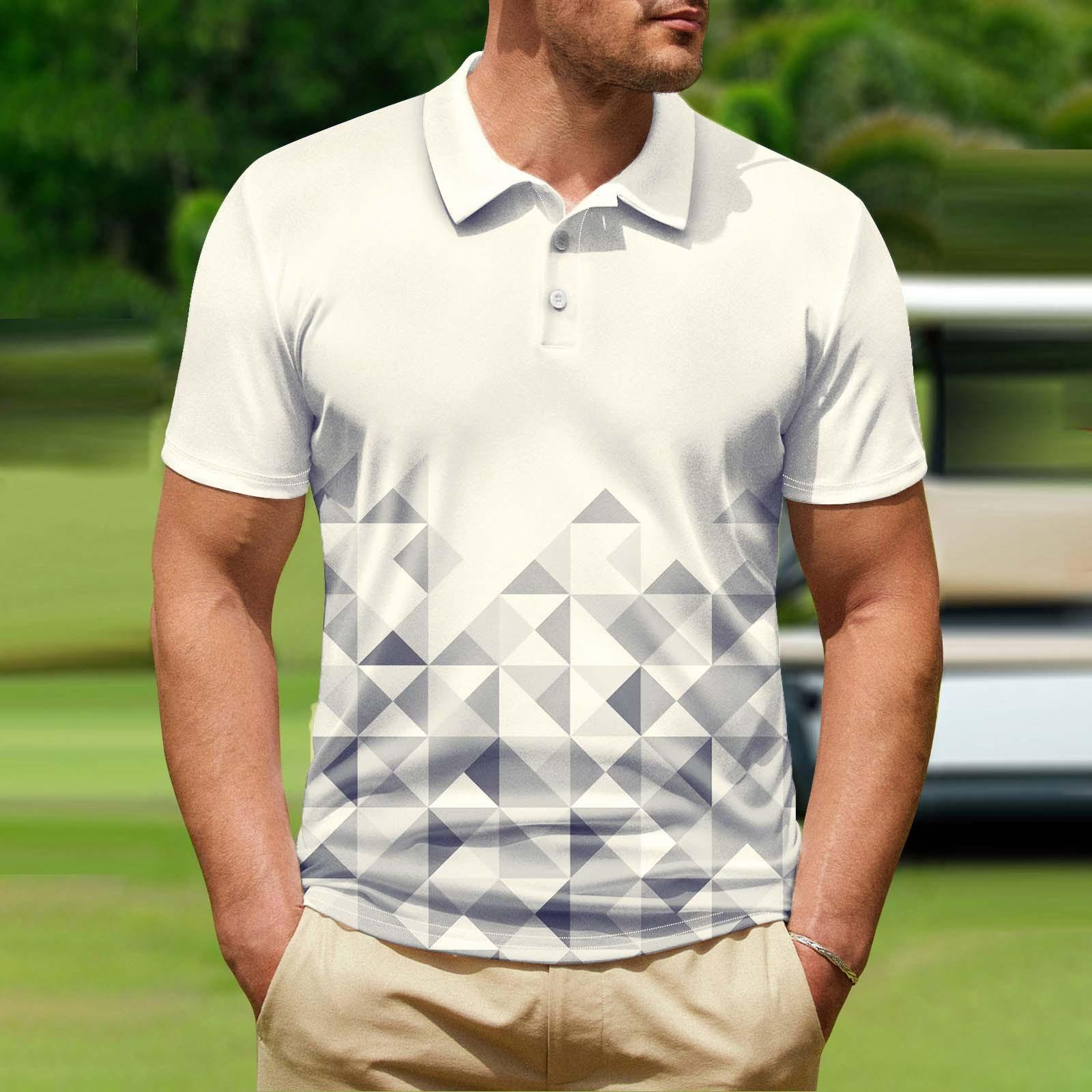 

Летний мужской топ с короткими рукавами для гольфа и микроэластичным покрытием Performance L белый