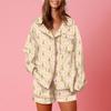 European and American Women's Clothing Autumn and Winter Christmas Long-sleeved Shirt Shorts Pajamas Set Women's Long Sleeves