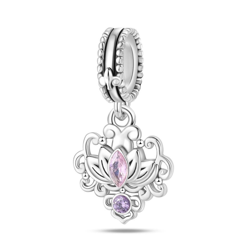 S925 Silber Romantisch Klassischer Stil Rosa Engel Anhänger DIY Armband Schmuckzubehör