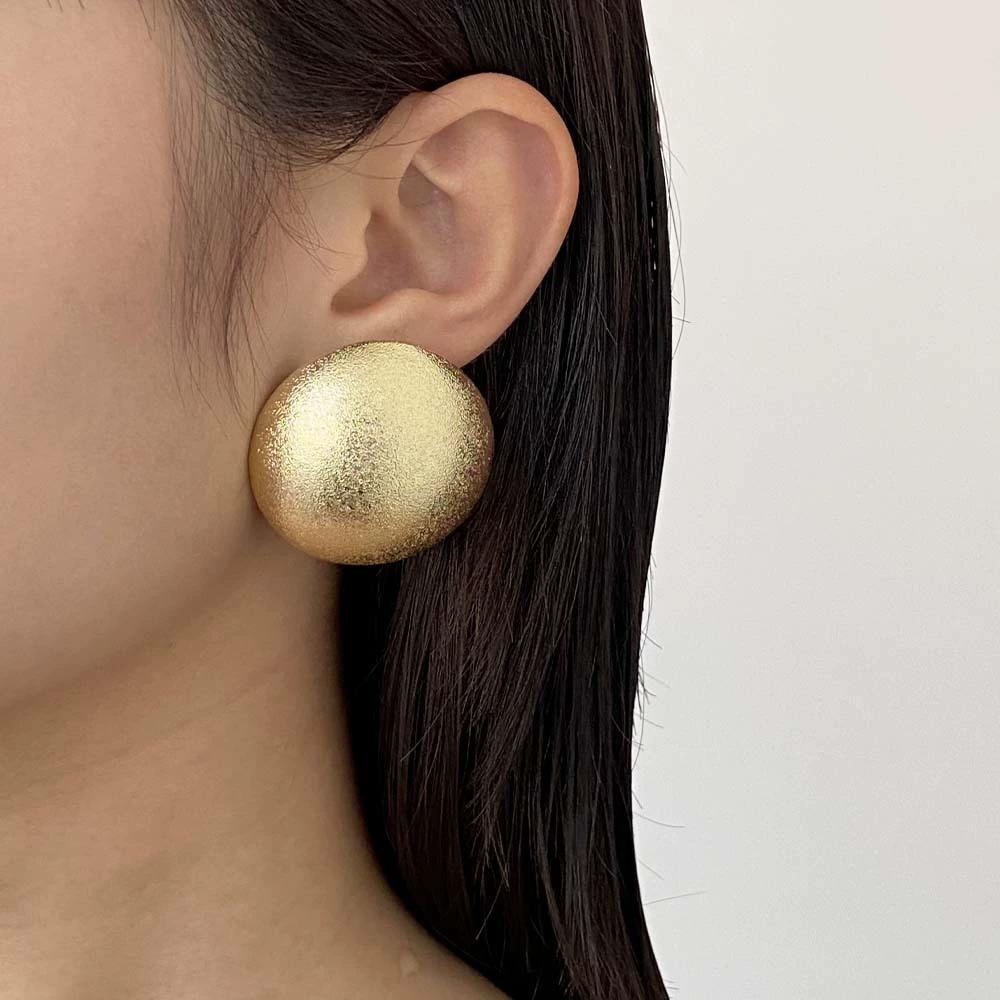 New Metal Round Earrings With Fashionable Personality Gold Frosted Earrings Women's Trendy Jewelry Accessories