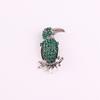 Fashion Color Rhinestone Brooch Personality Wild Woodpecker Animal Pin Brooch Ornament
