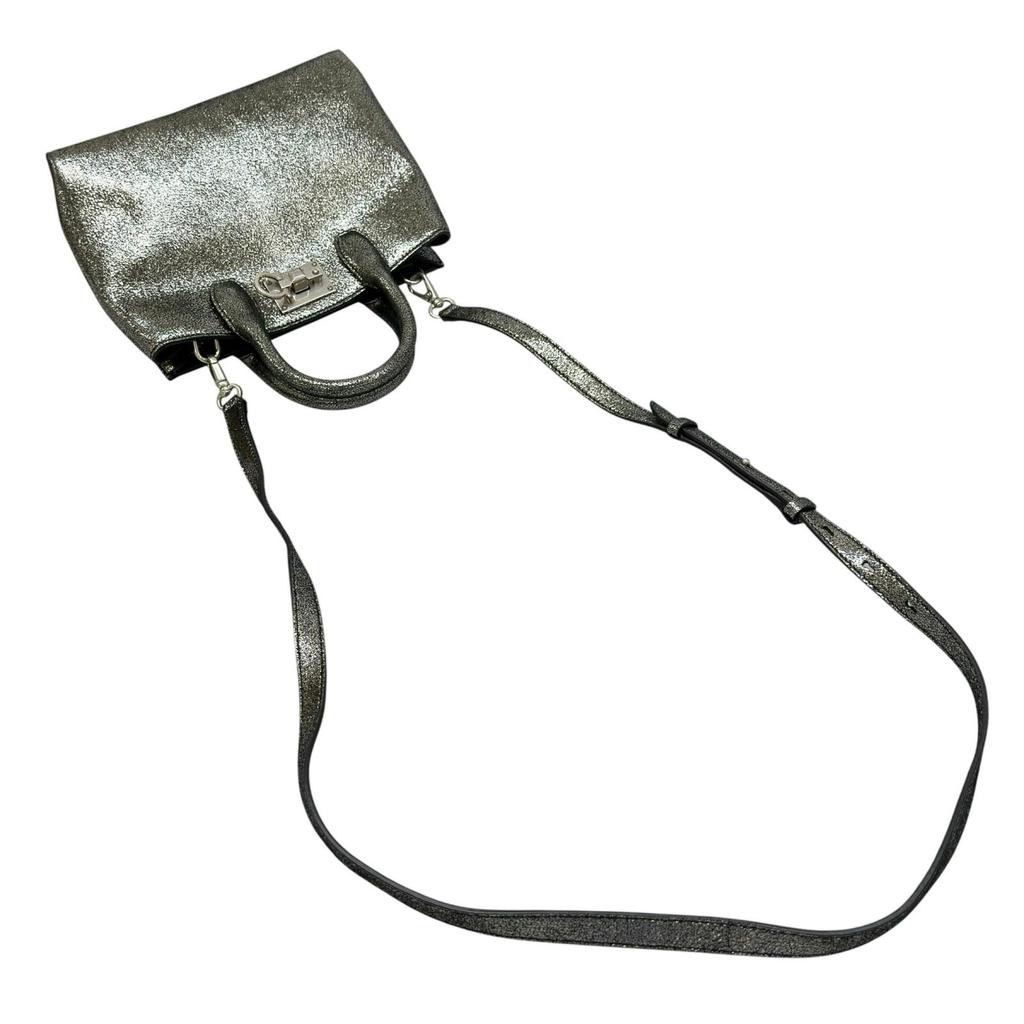 Salvatore Ferragamo Handbag Silver Women 2way Gancini used