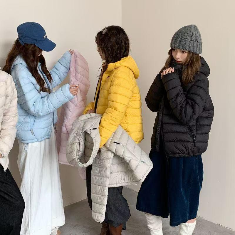 Fashion Loose Warm Down Cotton Jacket Women Winter Lightweight Hooded Korean Style Coat