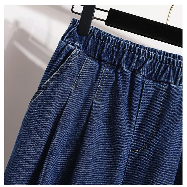DIMANAF 2023 Jeansy Jesienne Duże Rozmiary Długie Spodnie Damskie Elastyczne Luźne Vintage Haremowe Codzienne Damskie Basic Pokazujące Smukłe Nogawki 5XL A