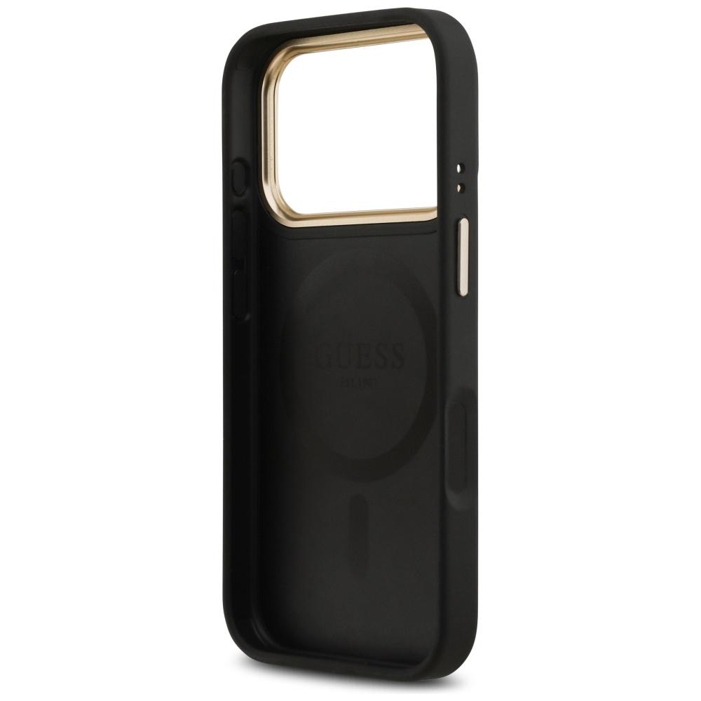 Guess Peony Hot Stamp MagSafe Case for iPhone 17 Pro Black