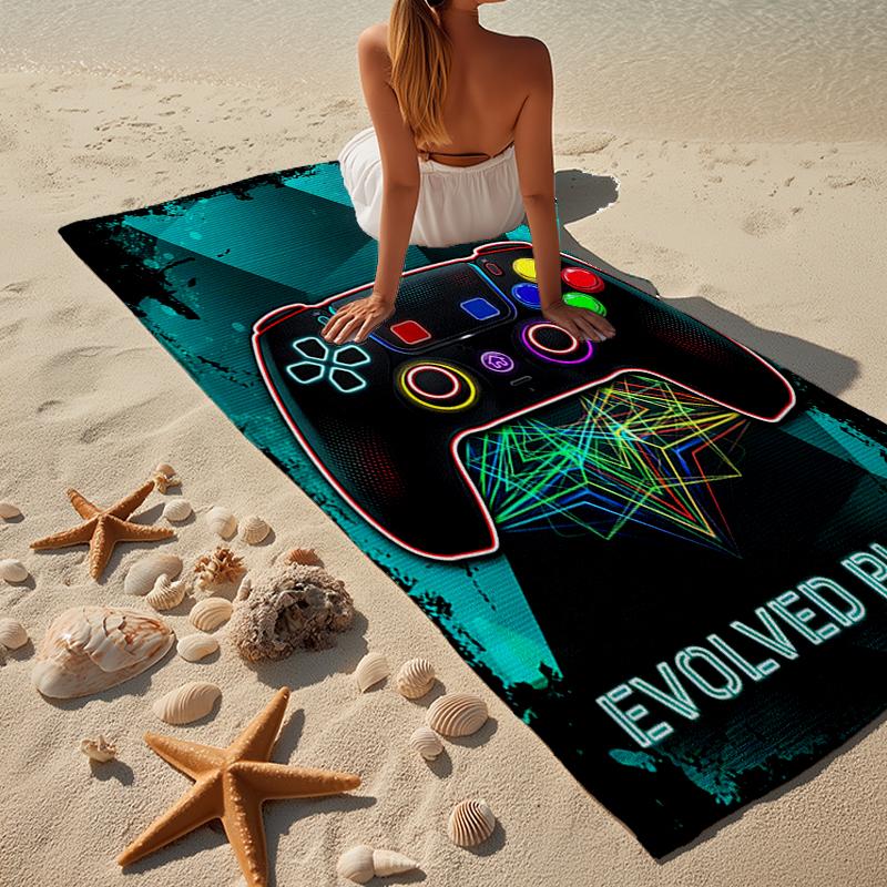 Buntes Gaming-Abenteuer Strandtuch, Superweiche Mikrofaser, Geschenk für Sie/Ihn, Geburtstag, für Pool, Strand, Reisen, Heimdekoration Fan-Geschenke