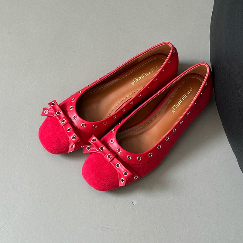 Fashion Fashion Metal Women Flats Shoes Butterfly-Knot Luxury Female Shallow Ladies Flats Shoes With Height Increasing Footwear lady