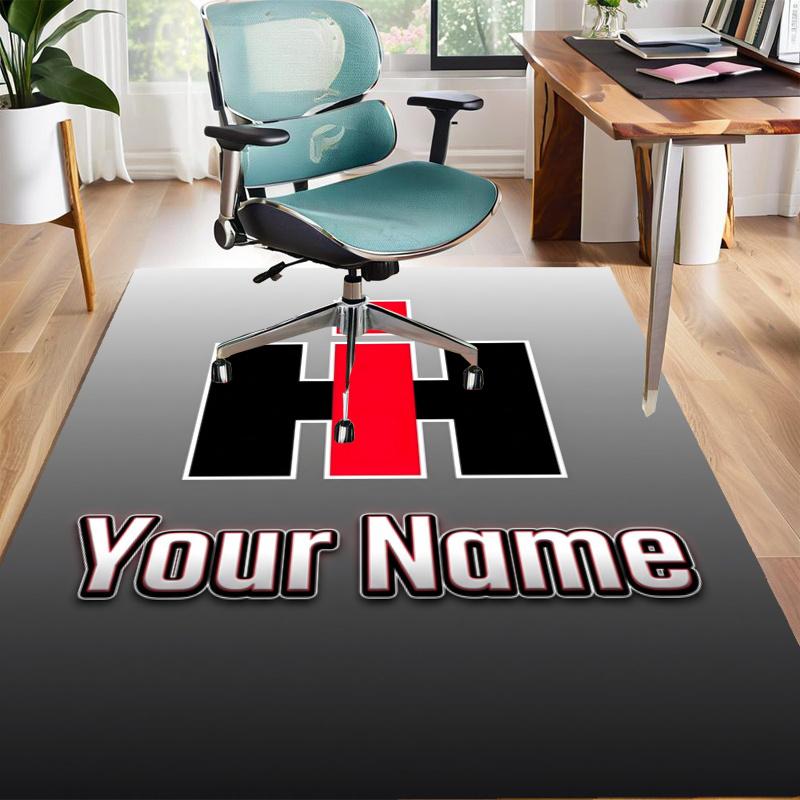 Farmall International Harvester Design Area Rug Personalized Name- Non-Slip, Soft & Cozy Floor Mat for Living Room, Office - Indoor/Outdoor Carpet