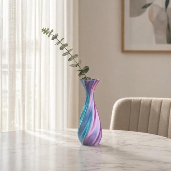 3D Printed Vase, Twisted Flower Vase, Minimalist Flower Arrangement Holders, Elegant Home Decor for Living Room Bedroom Study Table Display