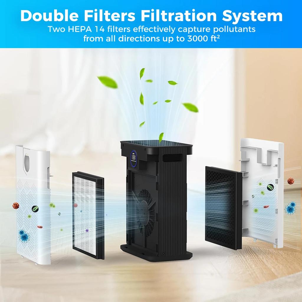 Replacement Filter Compatible with AIRFIRE AP304 and JOWSET AP303/AP304 Air Purifiers, H14 HEPA Filter Designed for Kids & Pets