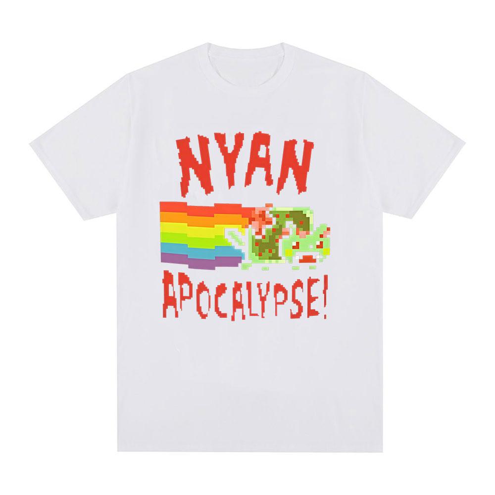 Nyan Rainbow Cat Funny Meme T-shirt Men Women Clothing Fashion Casual T-shirts Kawaii Harajuku Short Sleeves T Shirts Streetwear