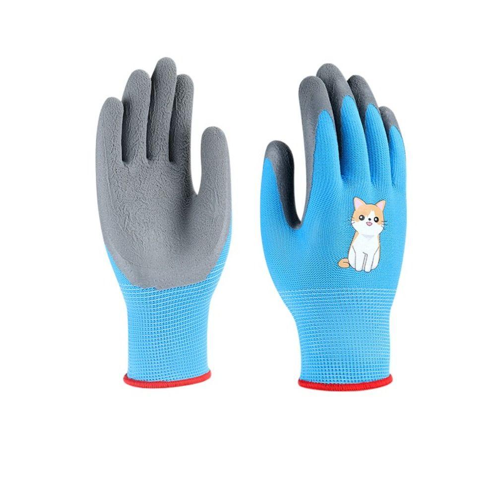 Polyester Garden Work Gloves Waterproof Yard Work Gloves Kid Gardening Gloves  Children
