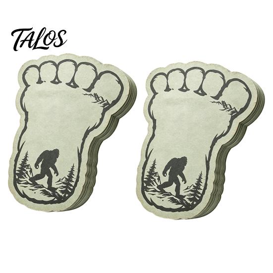 Die Cut Adhesive Paper 2PCS Big Foot Sticky Notepad with Self-adhesive Backing, Unique Die-cut Forest Pattern Non Residual Pads Memo Pads, Smooth