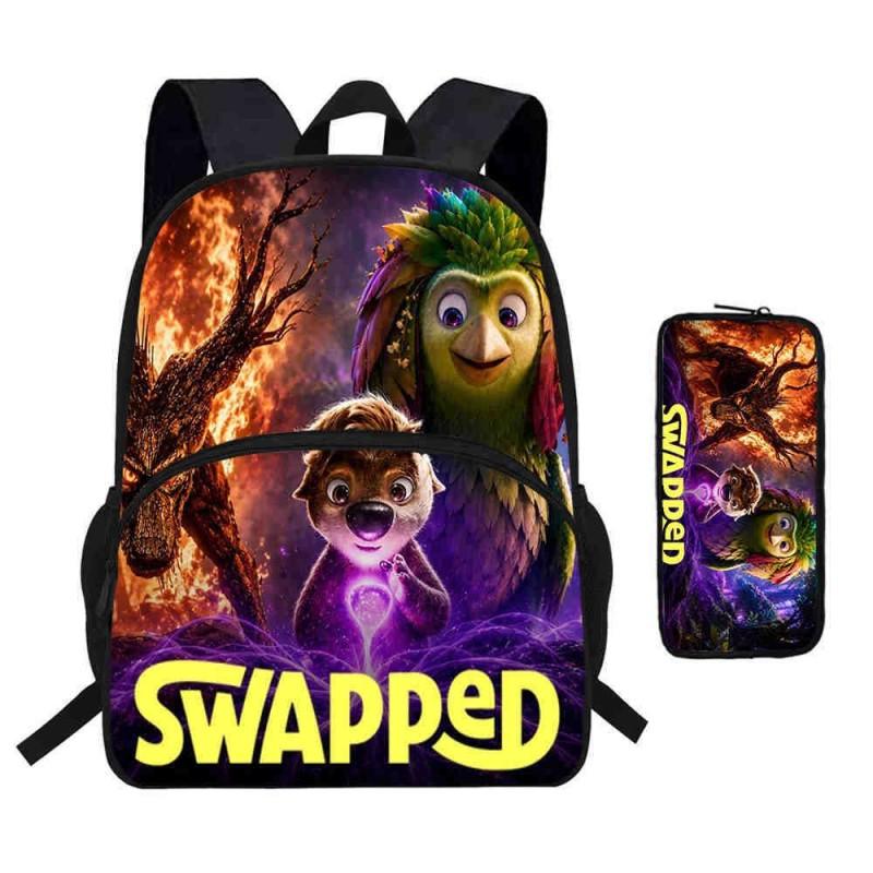 Kinder Cartoon Rucksack Federmäppchen Set Schule Leicht Wirbelsäulenfreundlich Atmungsaktiv Oxford Stoff Mit Lustigem Druckdesign