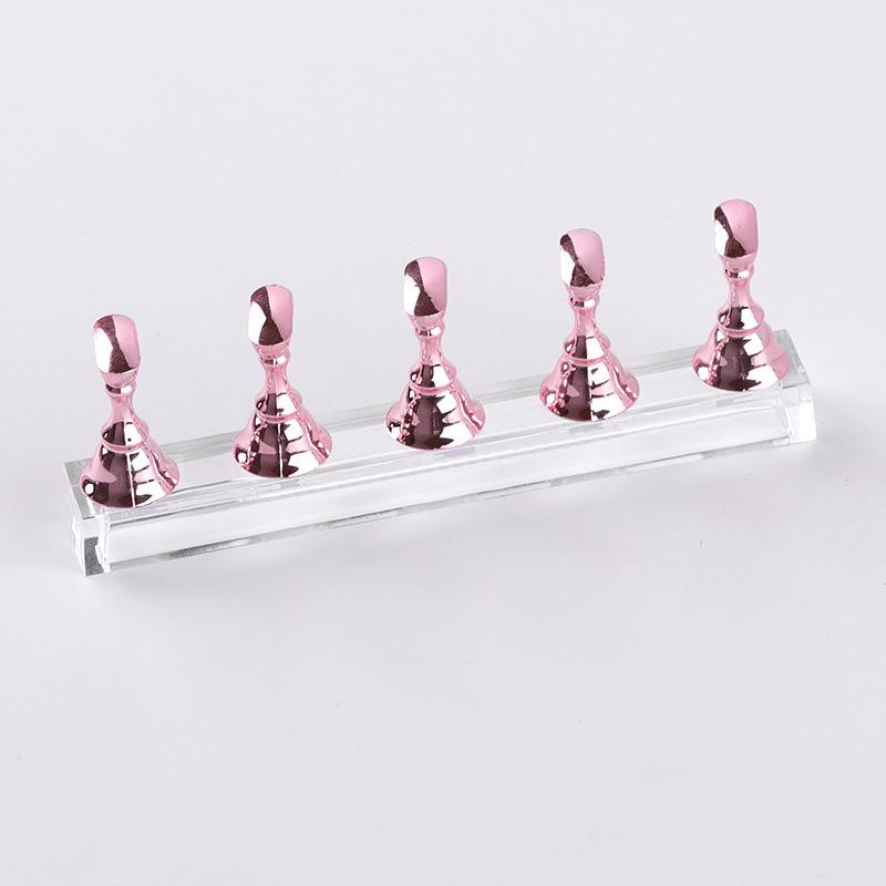 5/30pcs/Set Magnetic Nail Holder False Nail Tip Practice Stand Crystal Base Holder Nail Art Display For Art Salon DIY & Practice
