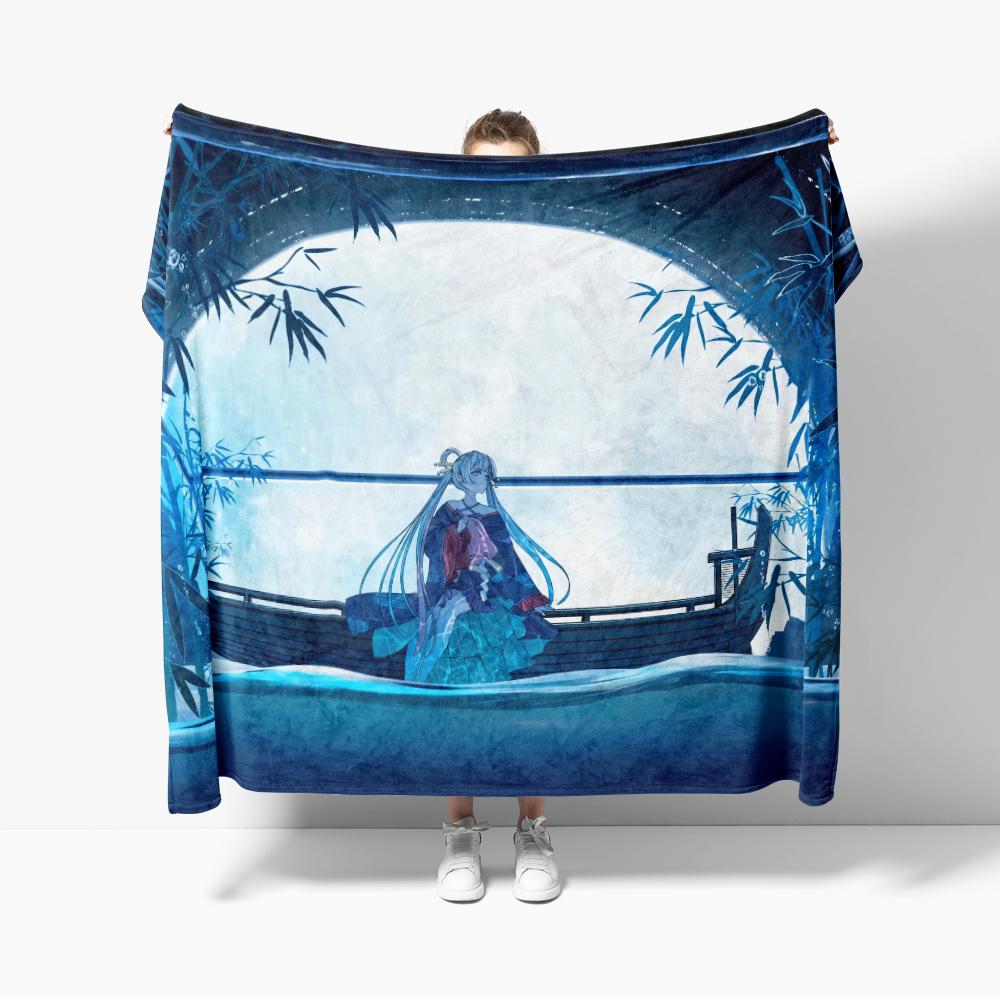 

Kaguya Flannel Blanket for Sofa Decoration kawaii Warm Trick Japanese AnimeThrow Blankets For Bed 75x90cm