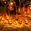 1PC LED Halloween Pumpkin String Lantern - Wall Hanging Decoration, Terror Atmosphere Decorative Lamp, Halloween Decoration