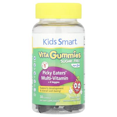 Kids Smart, Kids Smart® Vita Gummies, Multivitamin + 4 Vegetables for Picky Eaters, Ages 3 and Up, Citrus Berries, 30 Gummies