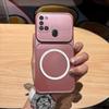 Metallic Finish Magnetic TPU Phone Case for Samsung Galaxy A21s Shockproof Matte Soft Cover
