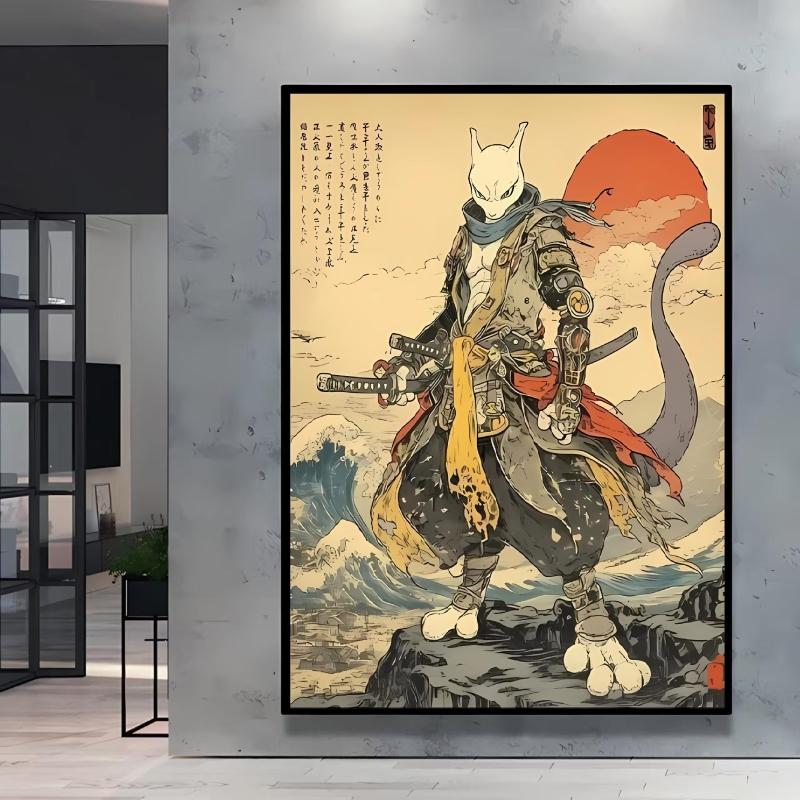Japanese Classic Anime Pokemon Pikachu Retro Canvas Poster Prints Cartoon Picture Home Children s Room Decoration Holiday Gift 21X30CMNo Framed