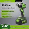 Greebo High Torque Brushless Electric Impact Wrench with Rechargeable Lithium Battery