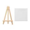 Painting Canvas and Easel Set for Children Boy Girl with Acrylics Paint Paintbrush Wood Easel and Painting Canvas