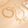 Personalized Metal Imitation Pearl Heart Chain  Foot Ankle Beach Party Jewelry For Women Girl Foot Bracelet Anklet Gifts