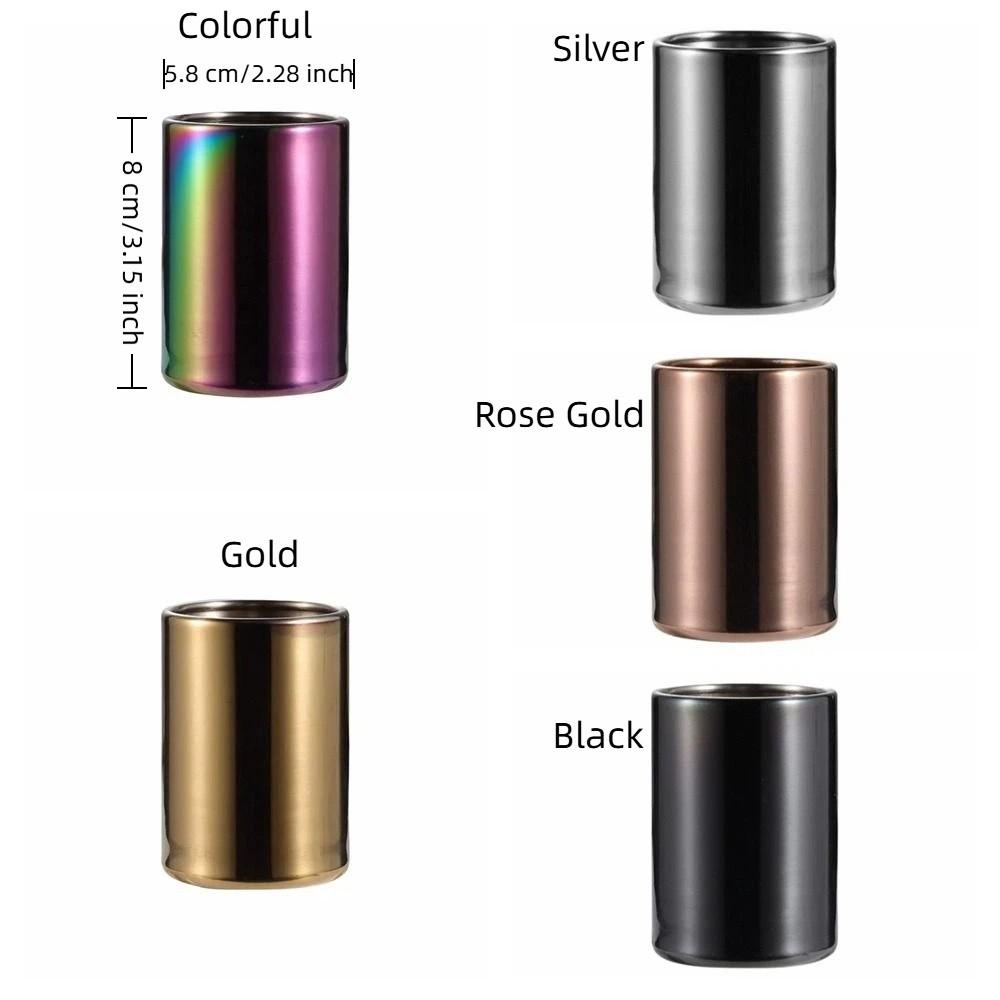 Cylinder Fruit Fork Holder Stainless Steel Mini Metal Box Toothpick Jar Holder Dining Table