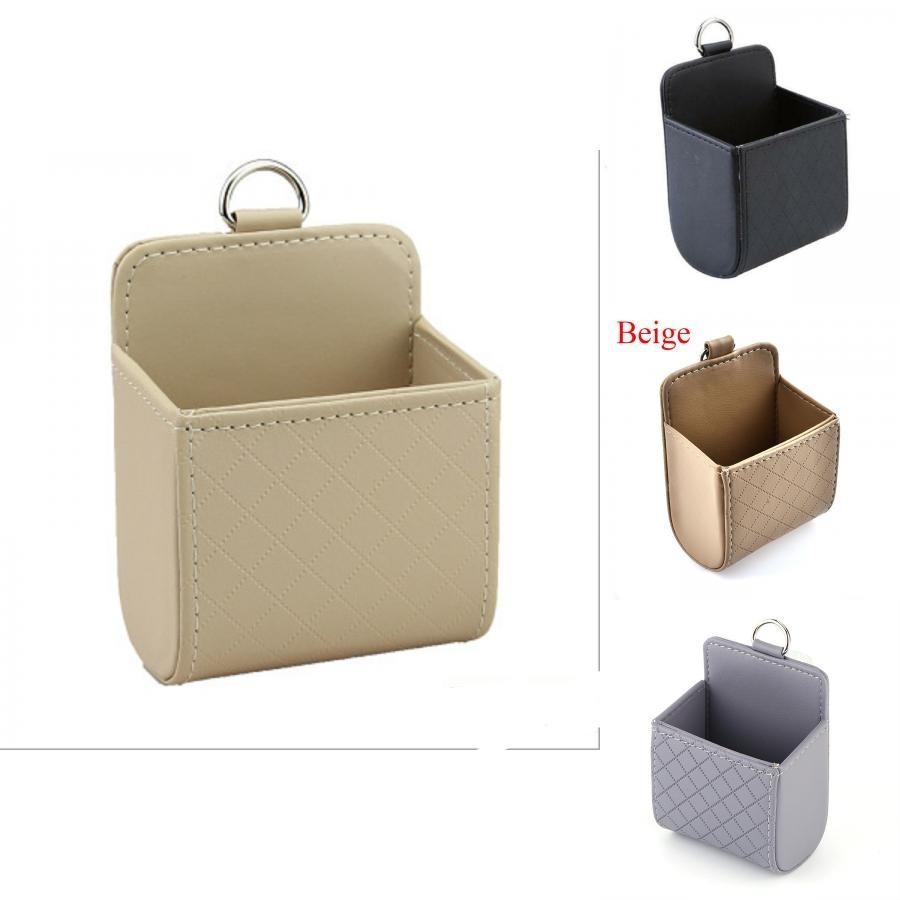 Leather Car Air Vent Storage Bag Creative Cartoon Multifunctional Phone Coin Organizer Box