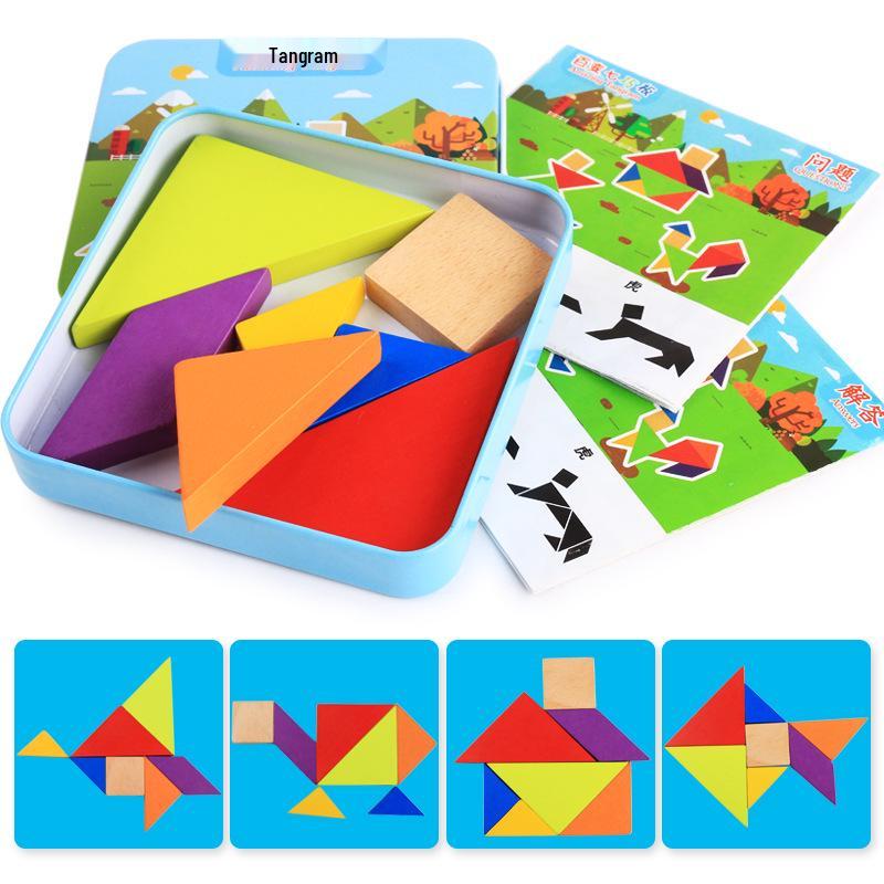 Tangram Tetris Puzzle Blocks: Educational Toys for Kids