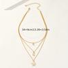 Stars, moons, gemstone pendants, three-layer necklaces, layered with layered temperament, elegant and fashionable commuter stars