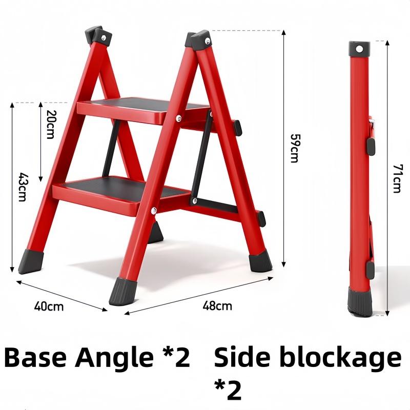 Foldable Step Stool Indoor Multi-Purpose Anti-Slip Safety Ladder 2/3 Step Household Compact Lightweight Space-Saving Design