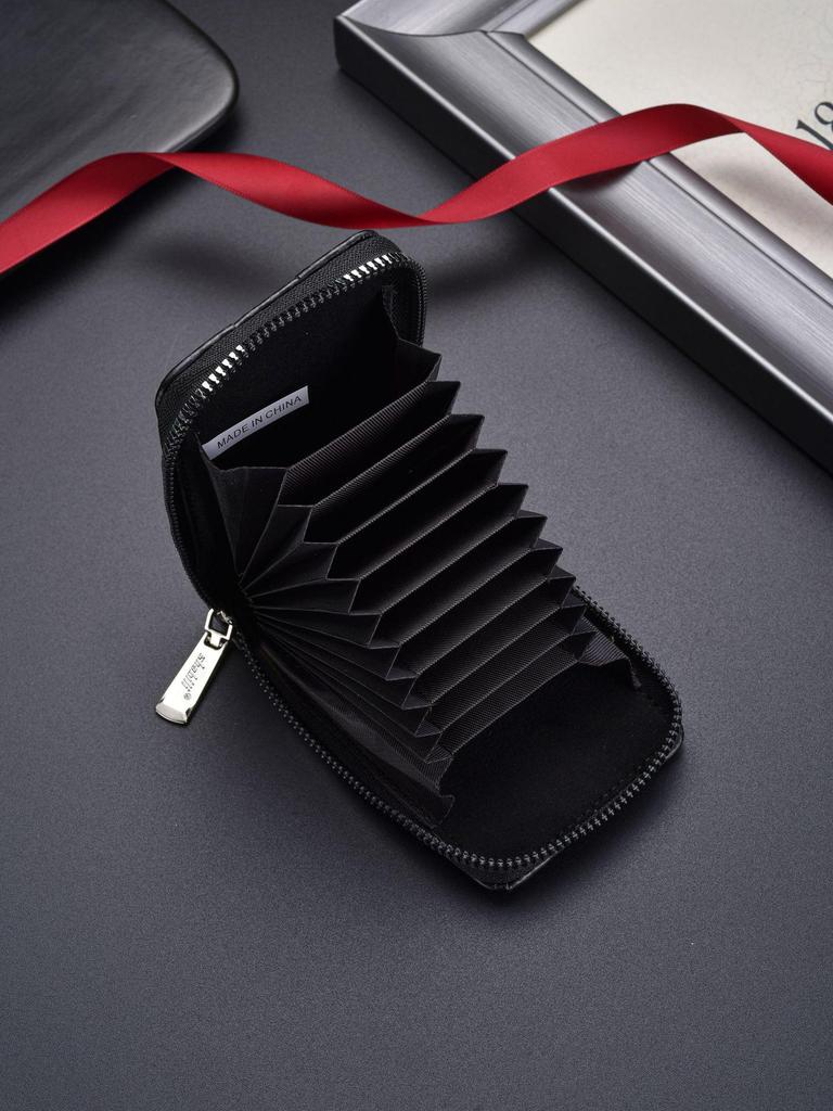 RFID Anti-Theft Card Holder, Anti-Demagnetization, Korean Style, Men's & Women's Zipper Accordion Credit Card and Driver's License Holder