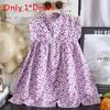 Korean Style Girl Summer Floral A Line Dress With Soft Fabric For Toddler Girls